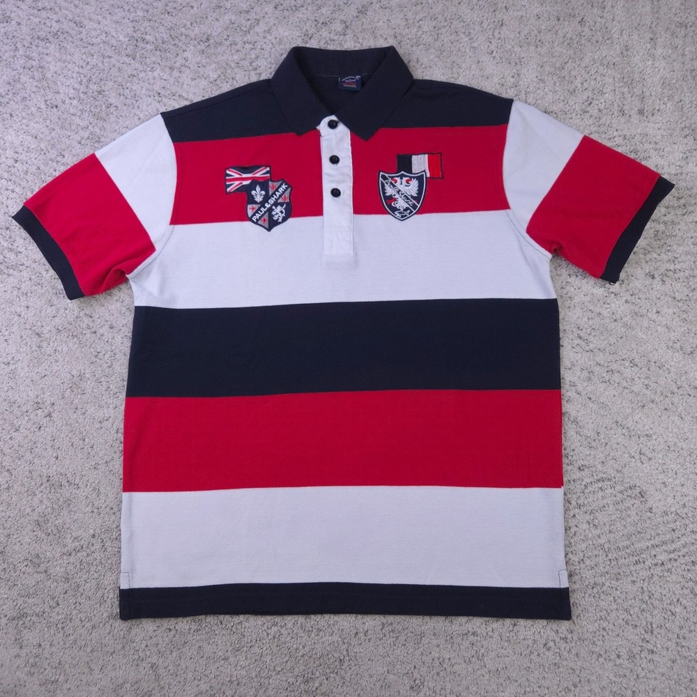 Paul & Shark Yachting Polo Mens XXL Shirt Colorblock Logo Crest Short Sleeve